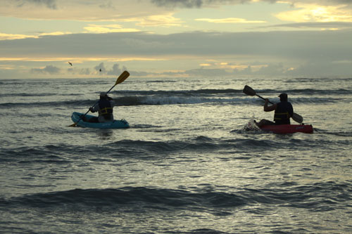 Kayaks, ocean and fishing